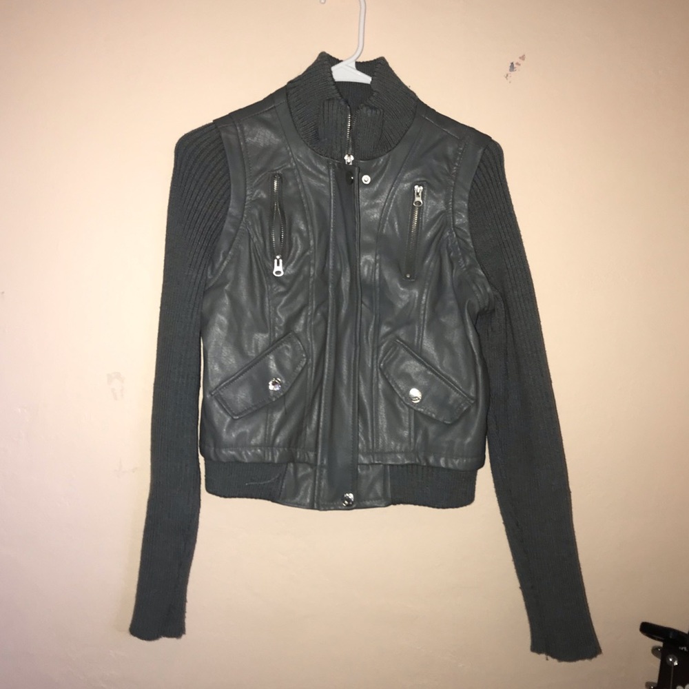 Gray Leather Jacket - image 1